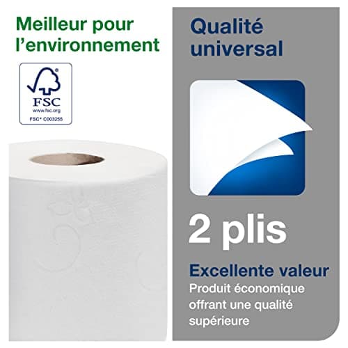 Tork 120776 Papier toilette universel / Compatible avec le système T4 / 2 plis / lot de 30 (30 x 400 feuilles)
