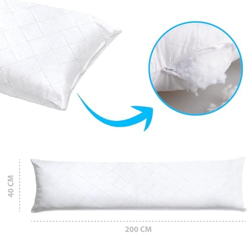 Totsy Baby Oreiller de Couchage latéral 40x200 cm - Oreiller de Corps latéral Oreiller de Confort Adultes Blanc Certificat Oeko TEX
