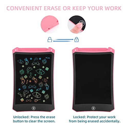PINKCAT Tablette Dessin Enfant 8,5 Pouces, 2 Pièces Tablette à Dessiner Effaçable Portable Tablette D'écriture LCD Colorée Cadeau Bebe Garcon Fille Jouet Enfants 1 2 3 4 5 6 7 8 Ans