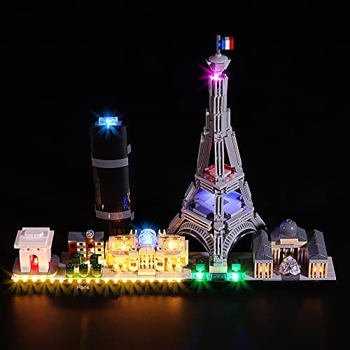 Kit d'éclairage LED pour Lego Architecture Pari (Pas de modèle Lego) BrickBling Compatible avec Lego 21044 Décoration de Maison et d'espace, idées Cadeaux pour collectionneu