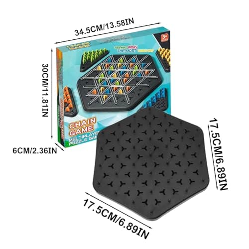 Jeu De Triangle en Chaîne, Jeu De Triggles Amusant, Jeu De Cheville Interactif, Jeu De Cheville De Bureau Classique, Jeu D'échecs Stratégie Triangle, Jeu Stratégie Casse-tête pour Enfant