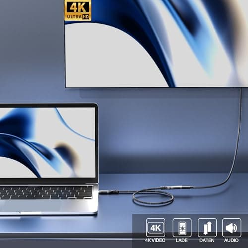 HOTUTUKI cable usb c male/femelle 50 cm,USB C 3.2 Gen2, 20gbs 240W/5A Compatible USB C 3.2, USB 3.1, USB 3.0, 4K à 60 Hz,usb extender cable,rallonge type c femelle