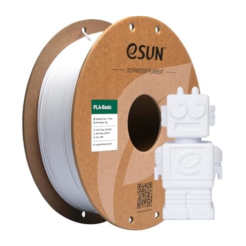 eSUN PLA Filament 1.75mm, PLA Basic Précision Dimensionnelle +/- 0.05mm, Bobine de 1KG (2.2 LBS) Filament PLA Rapide pour 3D Imprimantes,Blanc Froid