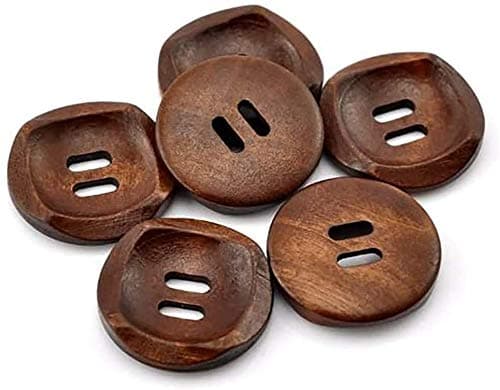 10 boutons ronds en bois marron 30mm (Marron D-30mm-10pièces)