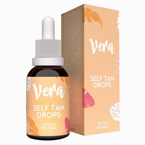 Vera® Gouttes Autobronzantes Visage | DHA & Acide Hyaluronique | Hâle Progressif & Sur-Mesure | Naturel à 99% | Sans Parfum ni Colorants | Conçu pour Peaux Pâles | 30ml | Fabriqué en Allemagne