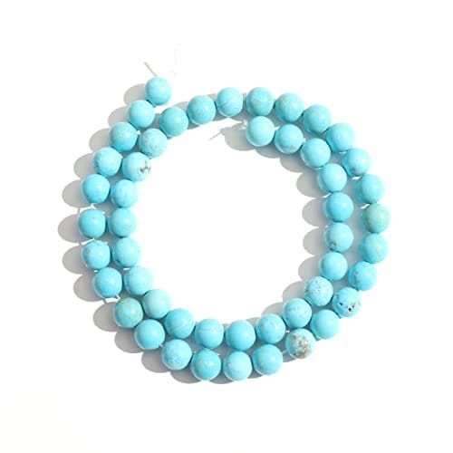 Pierre naturelle 8mm Turquoise ronde en cristal d'énergie pour percer les perles lisses de bricolage pour les bracelets, les colliers et les boucles d'oreilles.
