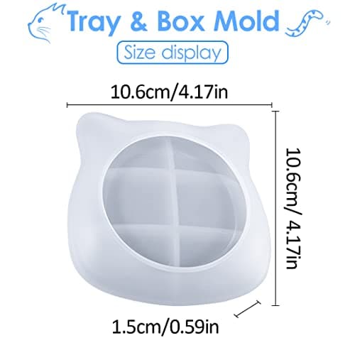 Voyyphixa Moule Plateau Silicone Résine Époxy Resin Tray Mold Moulage Boite a Bijoux Moule Résine pour DIY Assiette De Fruits Stockage de Bijoux Boite de Bonbons Rangement (Plateau de fruits)