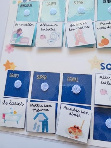 Tableau de routine journalière du matin et du soir pour enfant