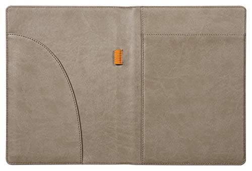 RHODIA 216002C - Livret Porte-Bloc et Porte-Documents N°16 Taupe - pour Bloc-Notes ou Carnets de Format A5 17,5 x 23,5 cm (14,8x21 cm) - Simili Cuir Italien Premium - Collection