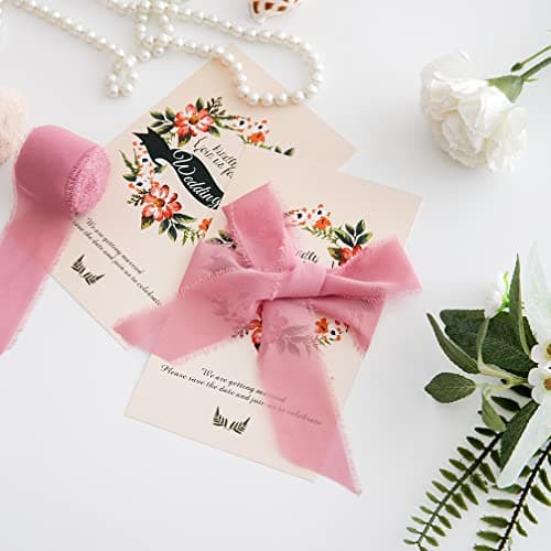 CHUQING Lot de 3 Rouleaux 3,8 cm x 6 m Ruban Cadeau vin Rouge foncé pour Mariage, Festival, Bordeaux, Emballage Cadeau, Ruban Mousseline de Soie, Bouquet de Fleurs Rouge foncé, Invitation Mariage