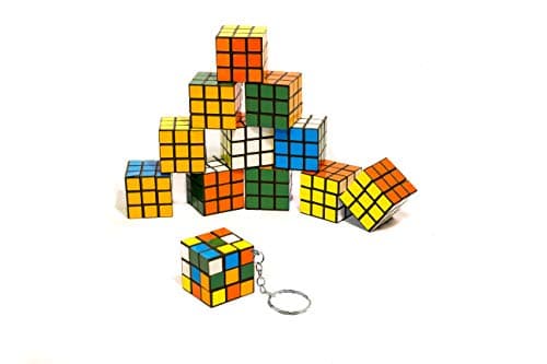Flanacom Cube Magique PREMIUM - Lot of 12 3x3 Cube Magique - Mini Lot - Casse-tête- Jeux pour emporter - Patience enfantine (Édition porte-clés)