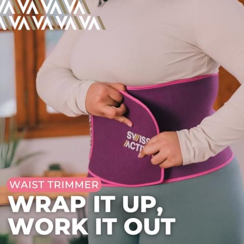 Swiss Activa+ XL Waist Trimmer pour Femmes - Sculpt Touch : Tailleur de Taille Réduction Efficace de la Graisse du Bas-Ventre. Enveloppe de Taille de première qualité pour la Perte de Poids