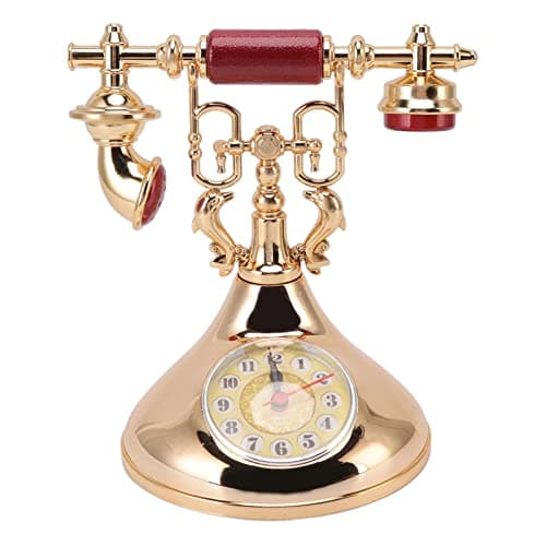 Topyond Réveil Téléphonique Rétro, Réveil Téléphonique Vintage, Réveil Téléphonique Vintage élégant Unique Alimenté par Batterie pour Le Bureau du Café à la Maison(YF020-2) Cadeau Femme