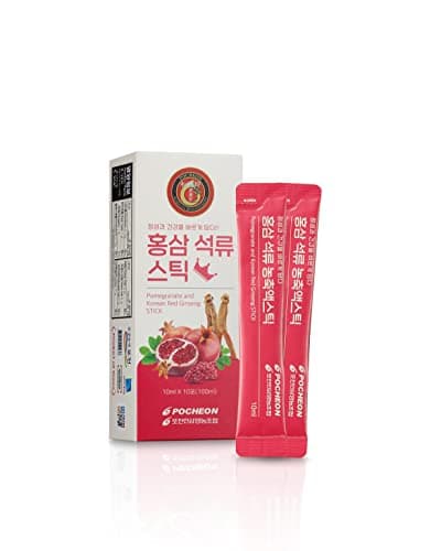 Pocheon - Bâton d'extrait de ginseng rouge coréen et de grenade - 300 ml (10 ml x 30) - Panax coréen - Support immunitaire naturel - Sans sucre ajouté