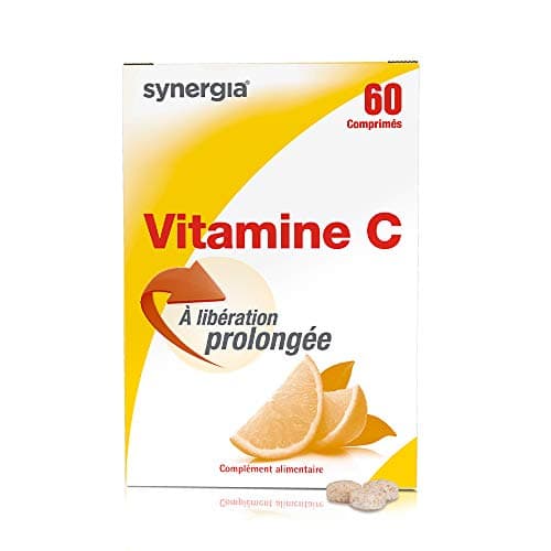 VITAMINE C À LIBÉRATION PROLONGÉE 60 Comprimés | Tonus et Vitalité | Agit sur l'immunité en renforçant les défenses naturelles | Laboratoire SYNERGIA