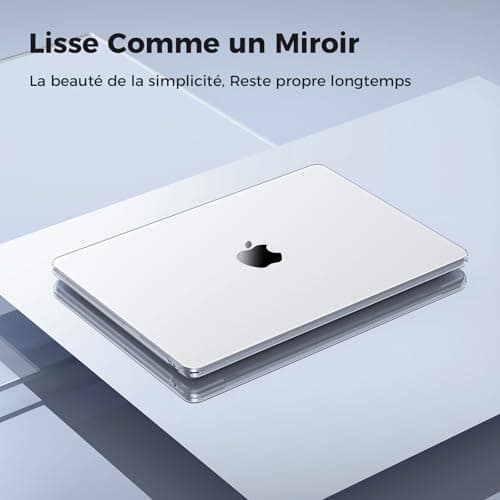 EooCoo Coque Compatible avec MacBook Air 13.6 Pouces M2 M3 A2681 A3113, 2022 2024 Release avec Touch ID, Protection Coque Rigide en Plastique pour MacBook Air 13,6" M3 M2 - Transparent Cristal Clair