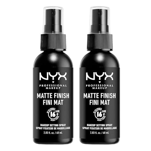 NYX Professional Makeup Spray Fixateur Setting Spray Dewy Finish, Spray de Finition, Tenue Longue Durée, Fini Mat, Formule Vegan, Lot de 2, Modèle : Matte | Formule vegan, Toutes carnations et types de peaux, Léger et rafraîchissant, Compatible fonds de teint