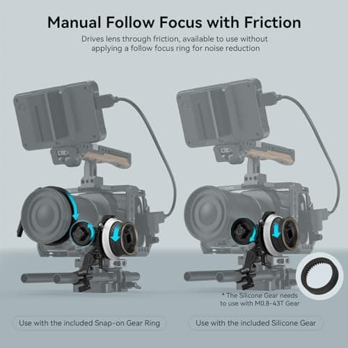 SMALLRIG Mini Follow Focus Zoom Control pour Appareils Photo Reflex Numériques/sans Miroir, Compatible avec Différentes Tailles d'Objectif - 3010C