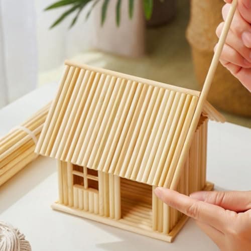 100 Pièces Batonnet en Bois 30cm, Baguette Bois, Bâtons en Bois Ronds, Baton Bois, Bâtonnets de Bois, Bâtons de Bricolage, Bâton Bois Rond Naturel, Bâtonnets pour DIY Artisanat Modélisme Construction