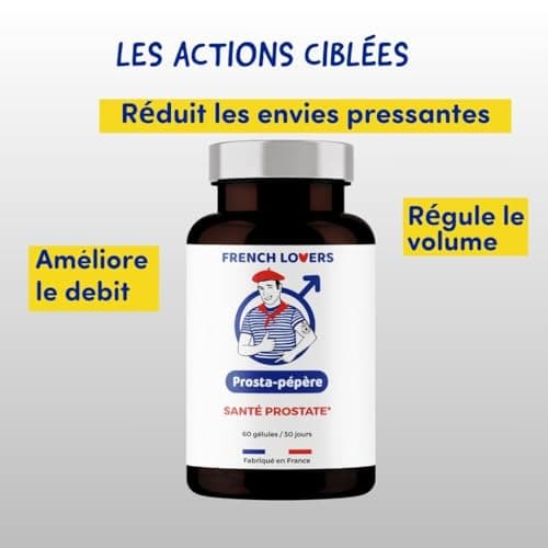 PROSTAPÉPÈRE Santé de la Prostate et Confort urinaire - Saw Palmetto, Prunier d'Afrique, Ortie piquante, Extrait de Courge, Zinc - 100% Naturel - 60 gélules vegan.
