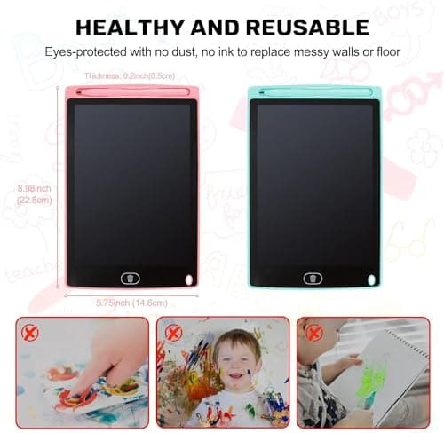 Kogabanny Tablette Dessin Enfant 2 Pièces 8.5 Pouces,Tablette d'écriture LCD pour 3-10 Ans Enfants Ardoise Magique,Jouet Educatif de Filles et Garcons, Cadeaux d'anniversaire Noël