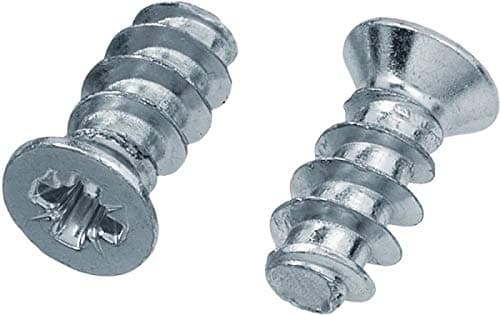 HEXATON Vis Euro à Tête Fraisée Plate en Acier Galvanisé Blanc Filetage Complet pour Bois 5 x 16 mm Lot de 50 Pozidriv Idéal pour Montage de Meubles Charnières et Tiroirs Euro Vis Spéciale