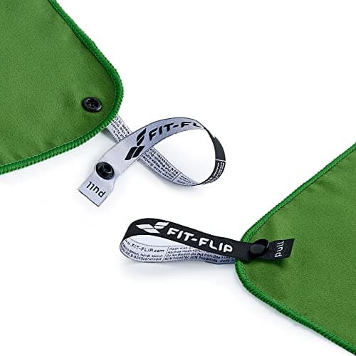 Fit-Flip Serviette Microfibre - Serviette Sport Musculation - Serviette Piscine compacte, Ultra-légère et Rapidement sèche - Serviette de Bain Microfibre (60x120cm Vert forêt)