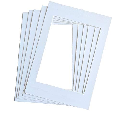 TUKA 5x Passe-Partout DIN A3, Ouverture A4 20,8x29,5cm, Blanc, 1 mm d'épaisseur Passepartout, Sans Acide Résistant au Vieillissement pour l'encadrement Photos Affiches Impressions d'art, TKD9100-A3