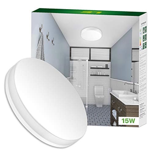 Lepro Plafonnier LED 15W, Luminaire Plafonnier Étanche IP54 Blanc Froid 5000K 1500LM, Angle de Faisceau 120 °, Plafonnier LED Idéal pour Salle de Bain, Balcon, Couloir, Cuisine, Salon(Φ22)
