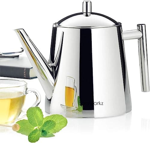 Easyworkz Théière en acier inoxydable 1500 ml avec infuseur amovible pour infusion de fruits, herbes et infusions