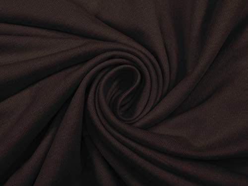 Soimoi Dark Brown 4 Way Extensible Coton Jersey Tissu À Coudre Par La Cour Solide Bricolage Vêtements Fournitures 64 Pouces De Large