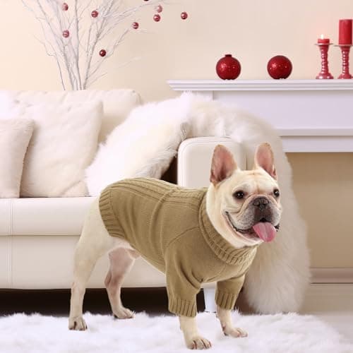 KONVINIT Pull Chien Pull pour Chien Col Roulé Tricot Chien Jumper Hiver Tricot Pullover pour de Petite,Moyenne et Grande Taille