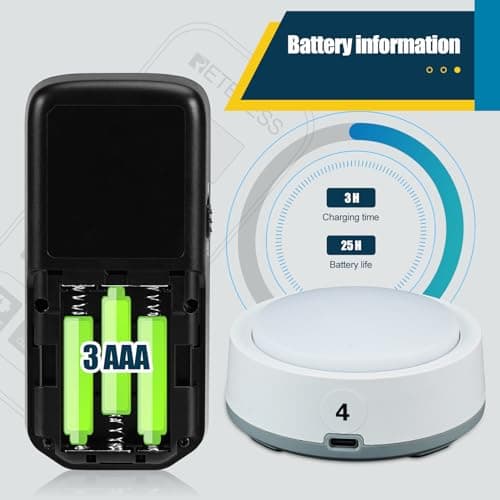 Retekess TM102 Buzzer pour Jeux de Questions, Buzzer Connecté, 3 Modes de Réponse, Mode Aléatoire, Avertissement de Batterie Faible, pour Les Compétitions Scolaires, Les Tests de Quiz