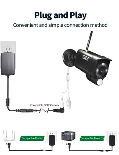 Câble d'Extension DC Tonton 12V de 3 Mètres, Cordon d'alimentation 5,5mm x 2,1mm, Connecteur en L à 90 Degrés, pour Caméras de Surveillance, Bande LED, etc. 3M (2 Pièces)