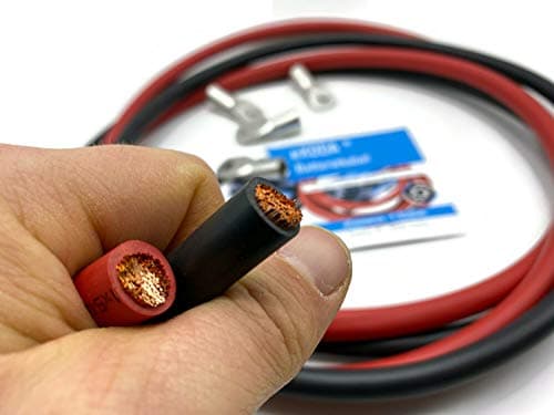 Exoda câble de batterie 70mm2 ensemble 2m rouge noir 4x cosse pour connexions fiables flexible adapté à diverses applications en électrotechnique et plus