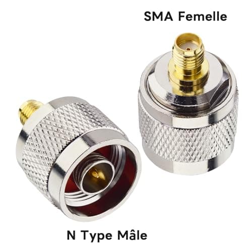 Boobrie Adapateur N Mâle SMA Femelle Connecteur Coaxial SMA Femelle à Type N Mâle RF d'Antenne Coaxiale SMA vers Type N Connecteur de Câble Coaxial Convertisseur pour Antennes Broadcast Radios WiFi
