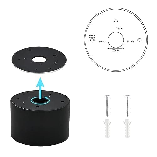 Gleonlux LED Spot en saillie, Spots de Plafond Orientable 30°, Ultra-plats Plafonnier Ø80x50mm, Luminaire plafonnier aluminium Noir mat, Apparent Downlight Lampe Pour modules LED,ampoule non incluse