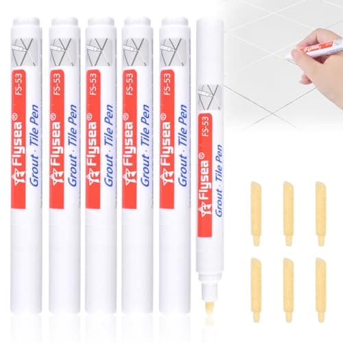 6 Pièces Stylo de Carrelage Blanc, Stylo de Restauration de Coulis, Stylo Joint Carrelage pour Joints de Carrelage de Cuisine et Salle de Bain (Blanc)