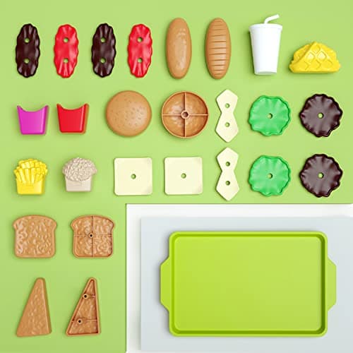 9pcs Simulation Food Toys Set, Mini Kids Kitchen, Kids Role Play Food Toys, Hamburger Hot Dog French Fries Tray Gift Set, Convient aux Enfants âgés de 3 Ans et Plus