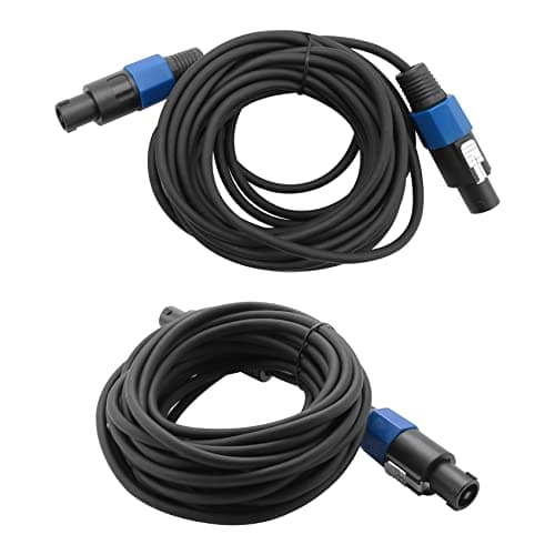 Giyofom Paquet de 2 Câbles Mâles Speakon de 25 Pieds Vers Speakon, de Câble de Haut-Parleur DJ de Calibre 12 AWG Professionnel avec de Verrouillage