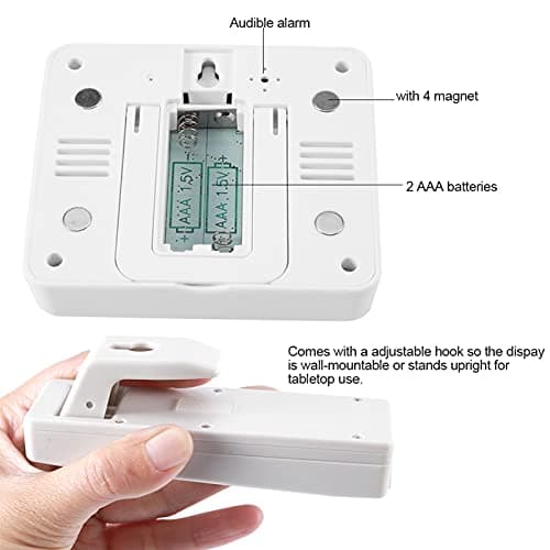 Thermomètre Congélateur sans Fil Thermomètre Numérique de Réfrigérateur avec Alarme Congelateur Thermomètre Frigo Intérieur Extérieur avec 2 Capteurs pour Cuisine et Maison