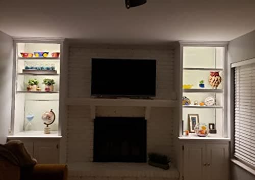 LED Sous Vitrine, Kit de 4 Bandes de LED Sous Meubles Eclairage, 300 mm, Avec Interrupteur, Total de 510lm, Tous les Accessoires Inclus(Blanc Chaud)