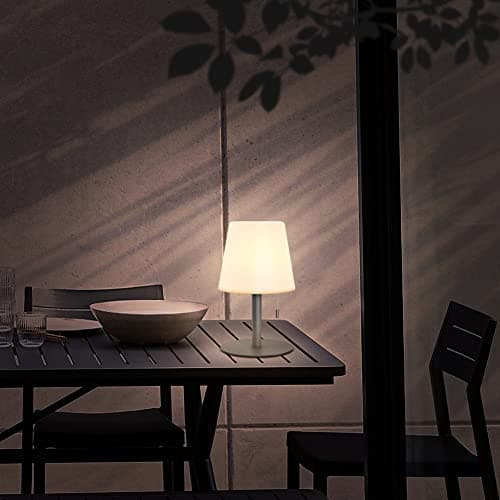 MALUX Lampe de Table sans fil 8 couleurs Blanc chaud Dimmable Lampe Table exterieur Rechargeable IP54 étanche Décoration idéale pour votre maison et votre jardin Table à manger (Gris)
