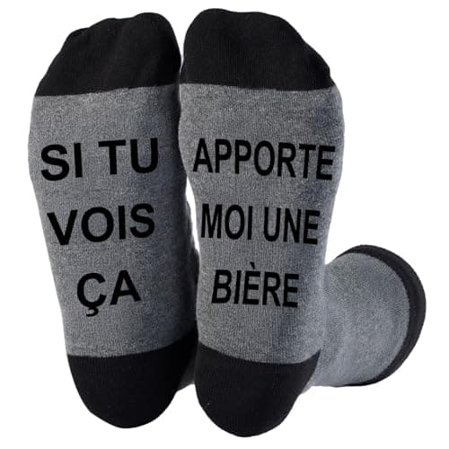 Chaussettes fantasie Noel Chaussettes Droles Chaussettes Courtes Fantaisie Cadeaux Nouveaute pour Les Amateurs Homme Femme Couple Funny Socks,Taille unique,Gris