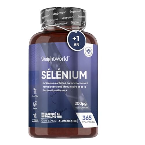 Selenium 200mcg (L Selenomethionine) 365 Comprimés Vegan (+1 An), 1 Comprimé Tous Les 2 Jours - Thyroïde, Cheveux, Ongles, Système Immunitaire, Antioxydant - Haute Absorption & Dosage Puissant