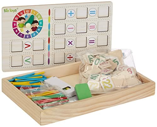 Lexibook, Bio Toys, L'École des Maths, Boîte à activités en Bois FSC pour Apprendre à Compter, Jouet éducatif d'éveil 1er âge, Jeu pour Enfant, EDU200