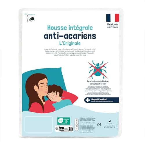 Pharma-Housse - Housse Anti-acariens intégrale pour Oreiller - Dispositif médical - Garantie 10 Ans - Housse barrière sans Traitement ni plastification - Fabriquée en France