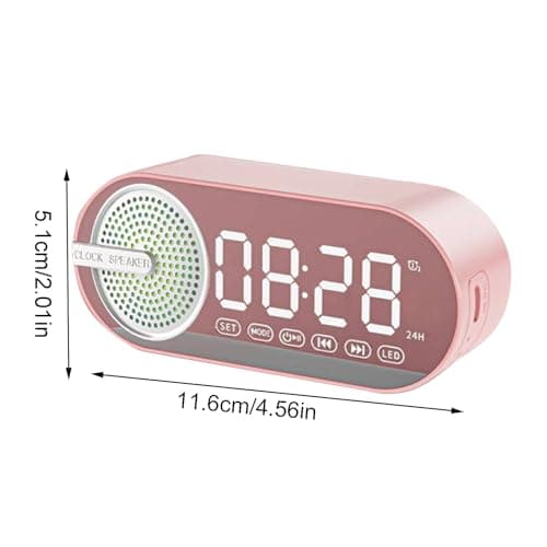 Smileshiney Réveil numérique avec Haut-Parleur | Petit réveil pour Gros dormeu avec Haut-Parleur - Machine sonore réveil sans Fil Vintage Petit Haut-Parleur pour Camping, Voyage, extérieur