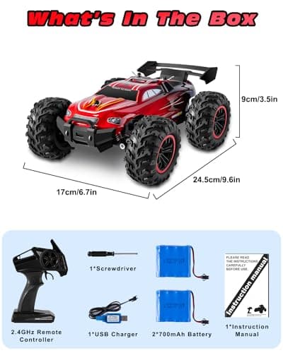Uplayteck Voiture Télécommandée, 1:18 2WD 2,4 GHz RC Voiture, Tout-Terrain à Grande Vitesse 20+KM/h Véhicule avec Piles Rechargeables, Buggy RTR Truck de Jouet, Cadeau pour 5+ Ans Enfants et Adultes