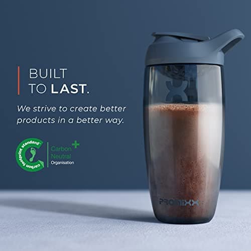 Promixx Shaker – Bouteille shaker de protéines de qualité supérieure pour shakes complémentaires – Facile à nettoyer et durable, 700 ml, Blanc Arctique